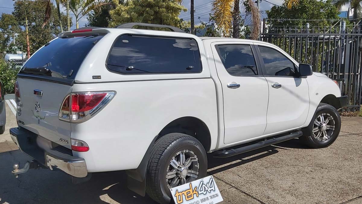 Mazda BT50 with TREK Canopy A2W Cool White withTrek 4x4 Canopy