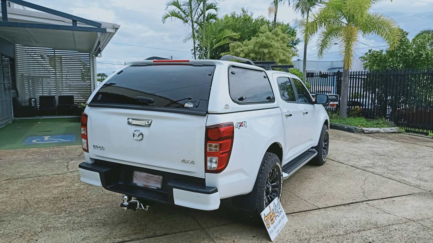 Mazda BT50 2020+ with Trek Canopy in Code 527 Ice White - rear view- image 4