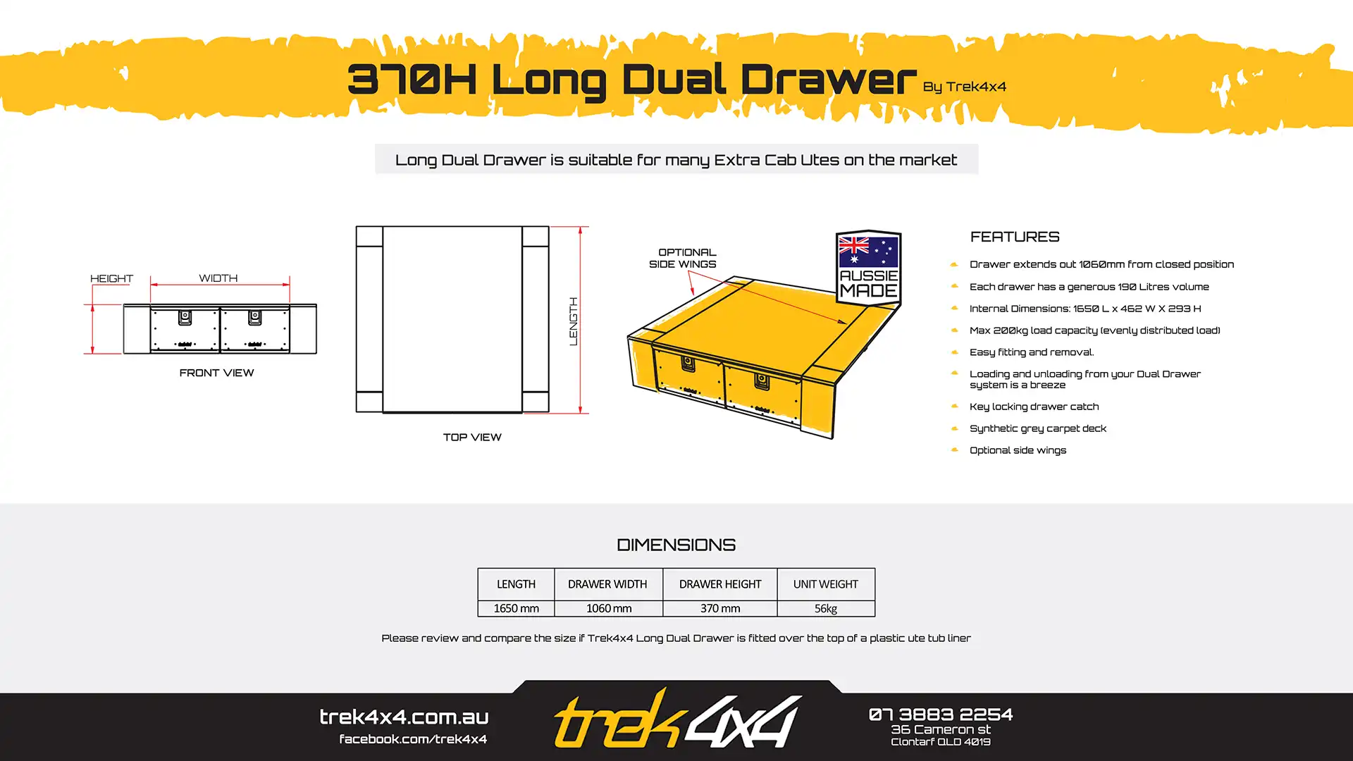 370 High Long-Dual Drawer